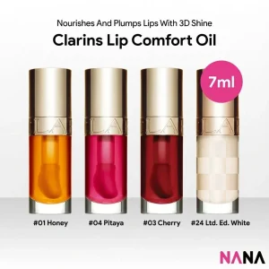 CLARINS Lip Comfort Oil 7ml [#01 Honey, #04 Pitaya, #24 Limited Edition White, #03 Cherry]