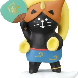 Decole Fujin Cat Black Miniature Figurine Display 3 x 5.7 x 7 cm
