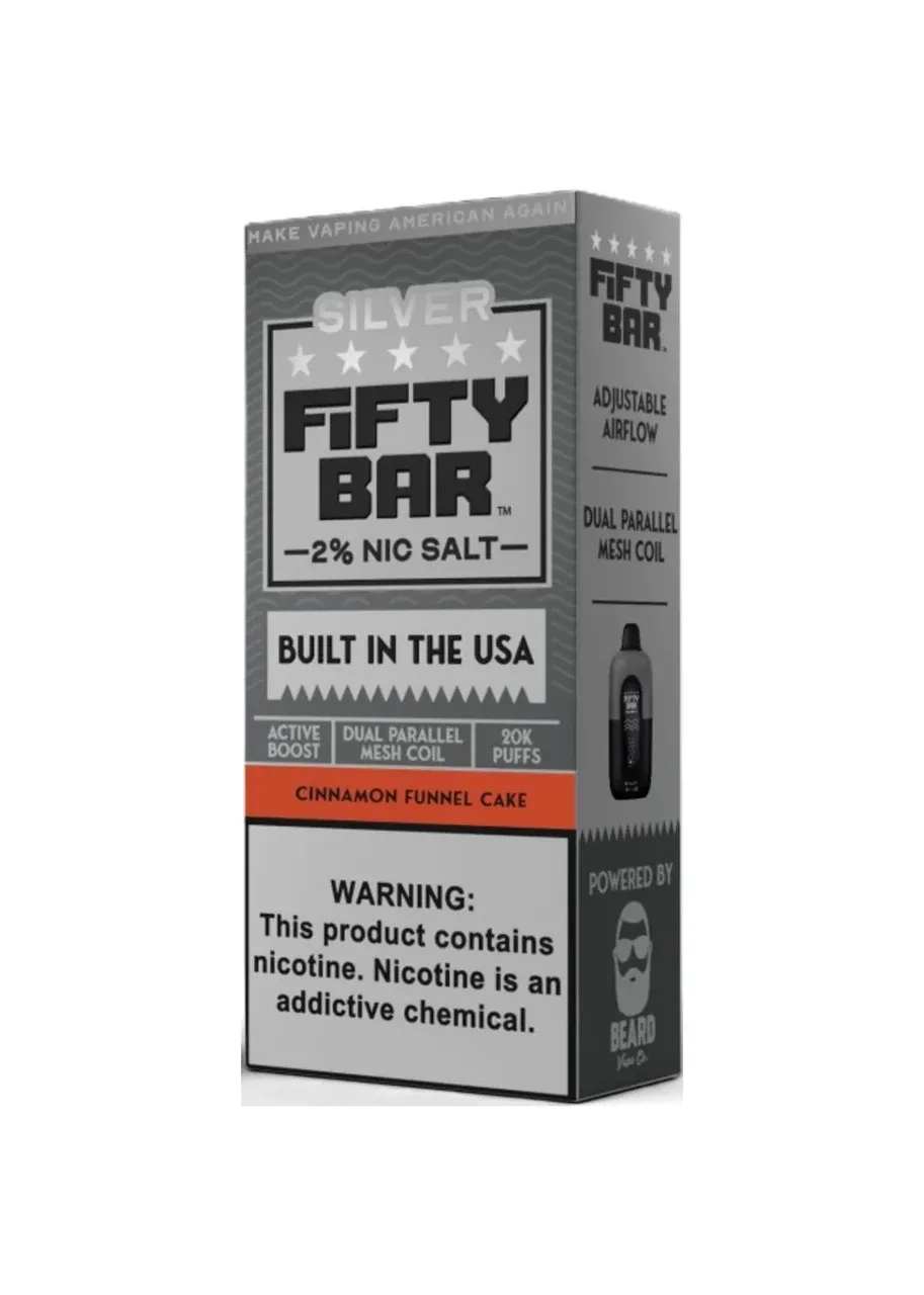 Fifty Bar 20K Silver Series 2%: Cinnamon Funnel Cake 2%