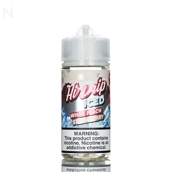 Hi Drip E-liquid Iced – White Peach Strawberry – 100ml - Image 2