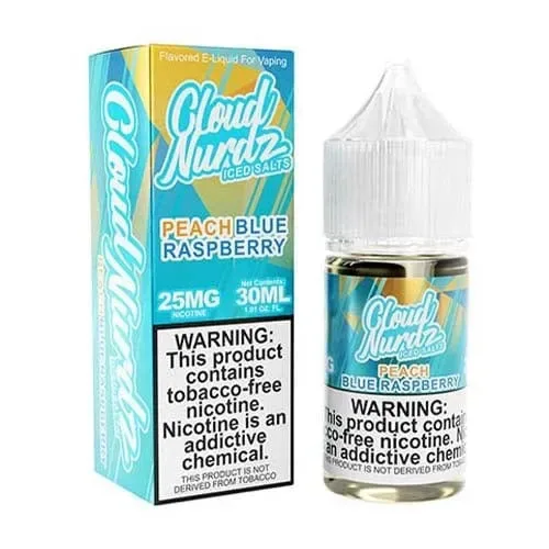 Iced Peach Blue Raspberry Salt by Cloud Nurdz Iced Salt 30ML