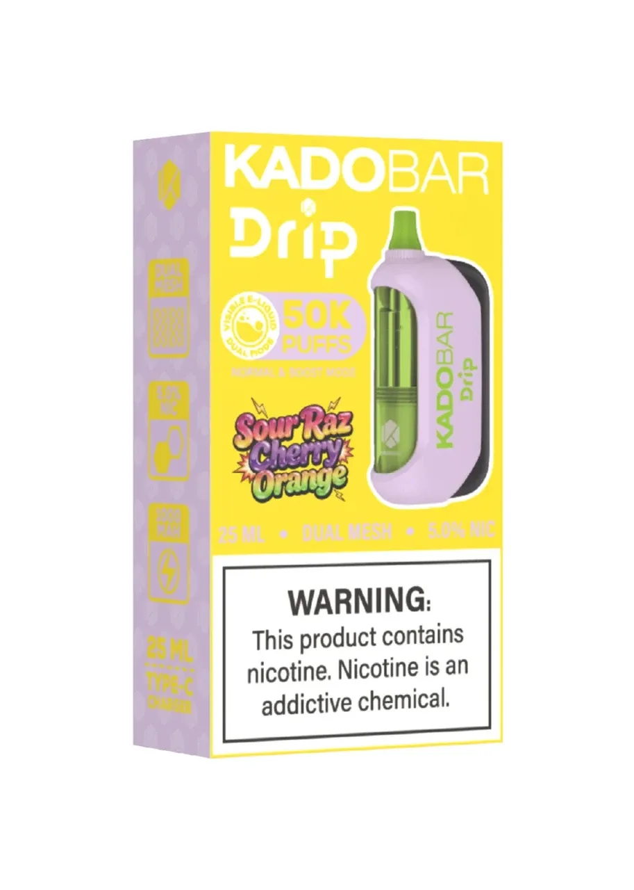 Kado Bar Drip 50K: Sour Raz Cherry Orange