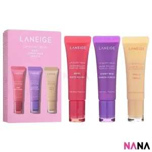 LANEIGE Lip Glowy Balm Set (#Berry、#Gummy、#Vanilla) 10g x3