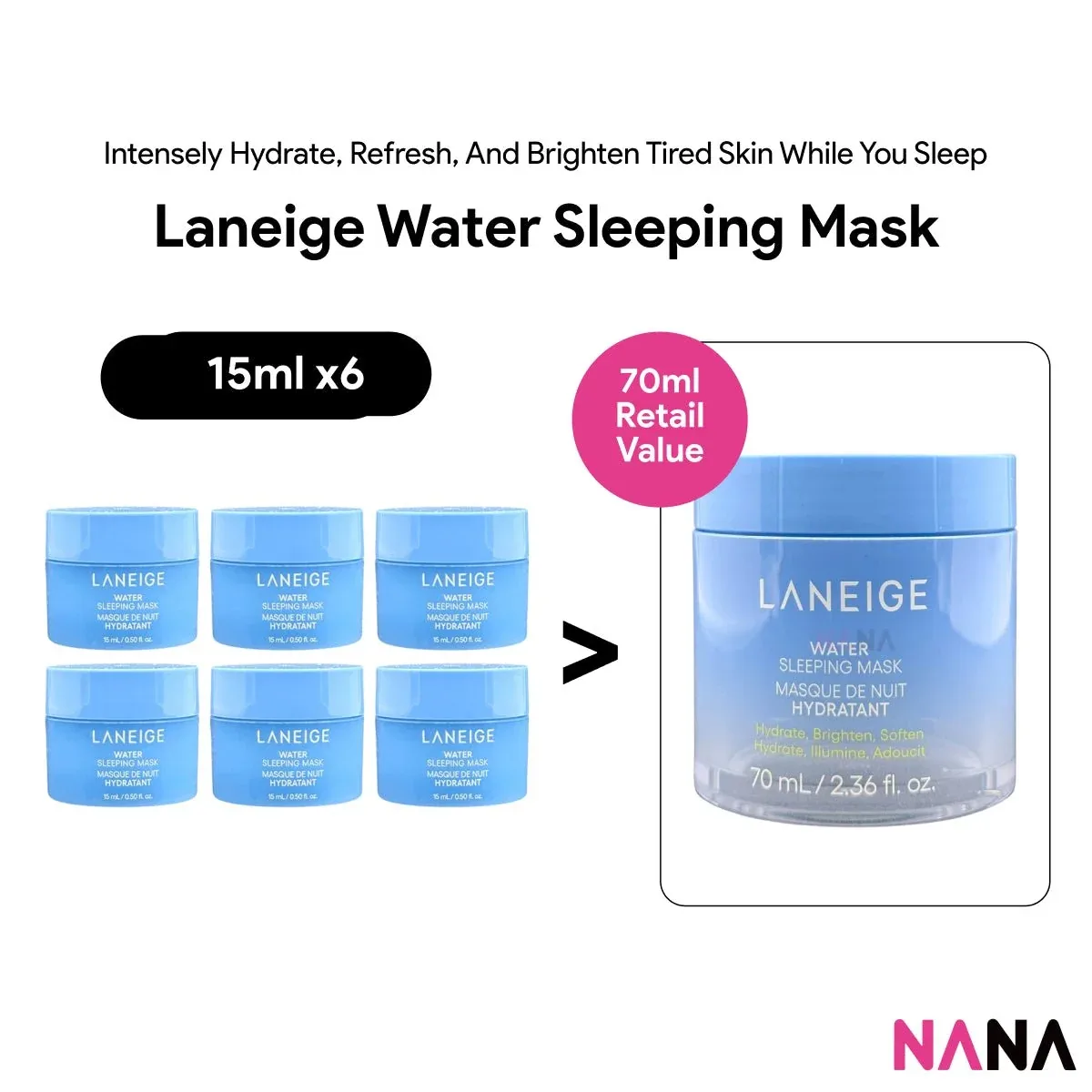 Laneige Water Sleeping Mask Sample Pack (15ml x 6/4/2)