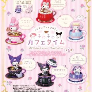Re-Ment My Melody Kuromi Fluffy Cafe Time 6-Piece Figure Set