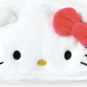 T's Factory Hello Kitty Plush Face Pen Case White Multicolor