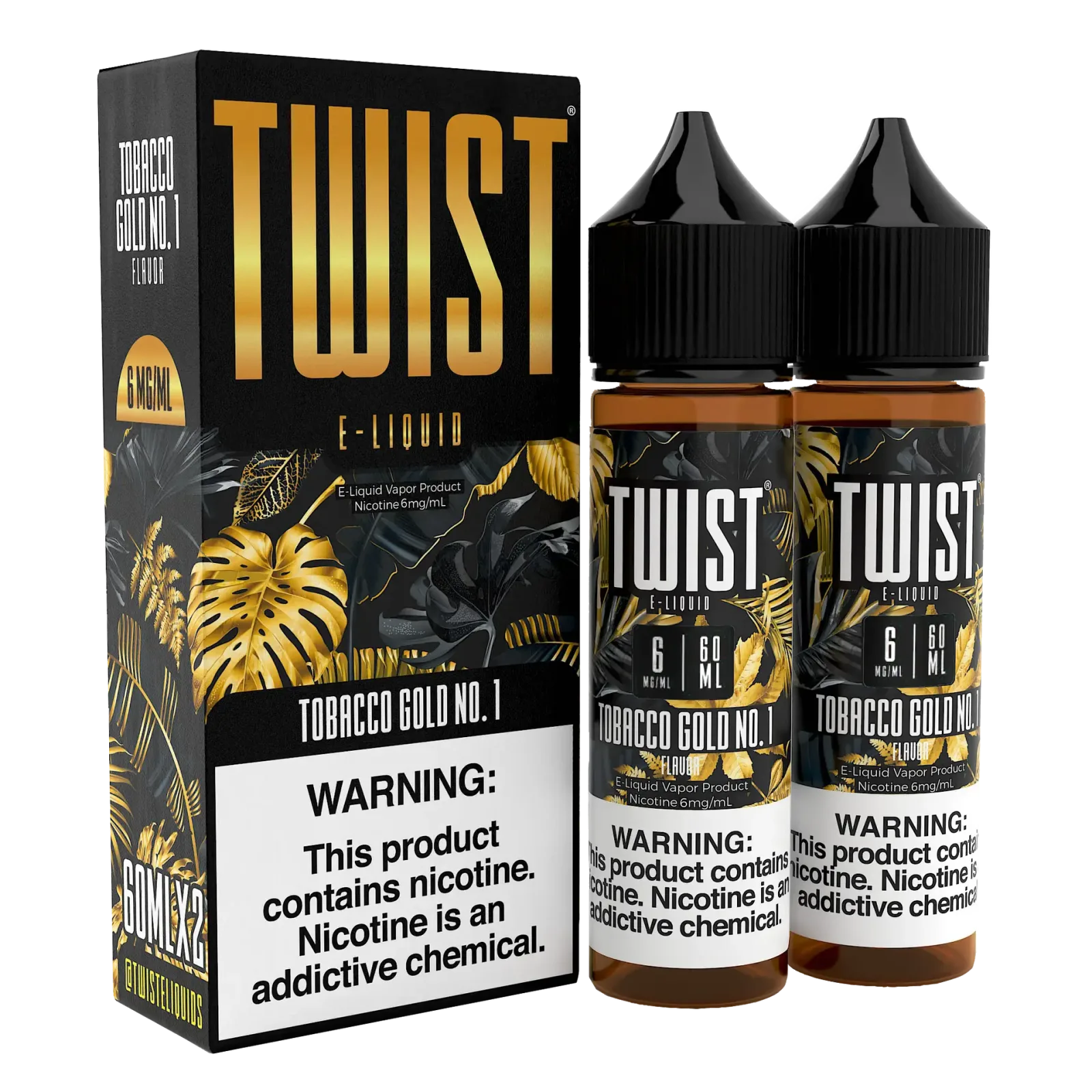 TWIST E-Liquid – Tobacco Gold No.1 – 120ML E-Liquid (Twin 60ML Pack)