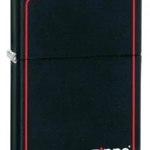 Zippo Lighter - Classic Black w/ Red Border