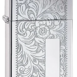 Zippo Lighter - Slim Venetian High Polish Chrome